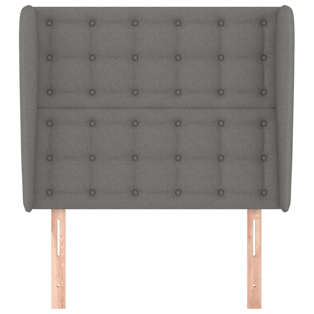 Uzglavlje s ušima tamnosivo 93x23x118/128 cm od tkanine