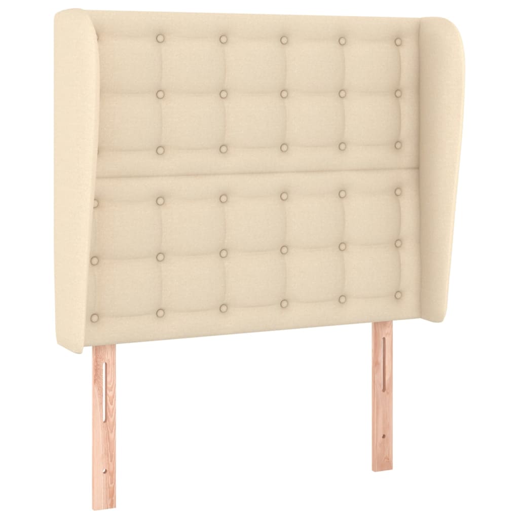Uzglavlje s ušima krem 93x23x118/128 cm od tkanine