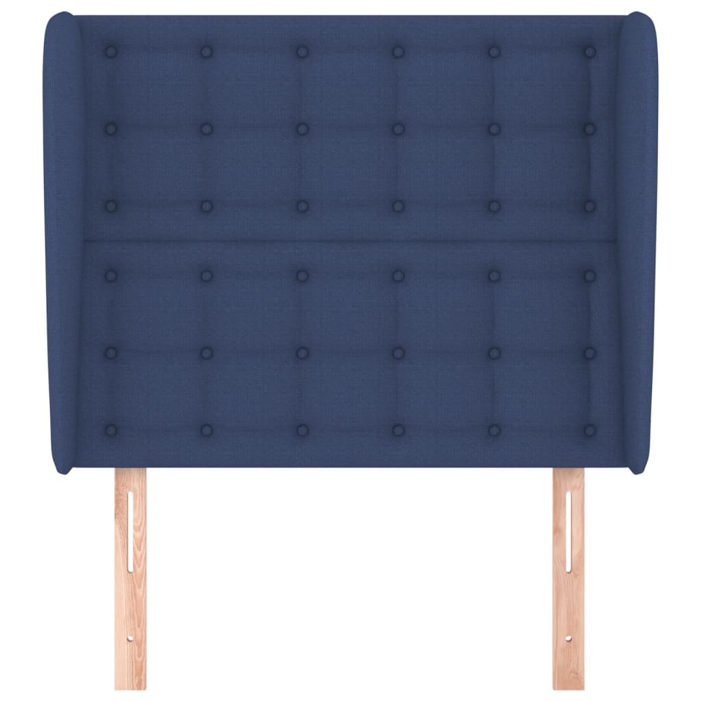 Uzglavlje s ušima plavo 93x23x118/128 cm od tkanine