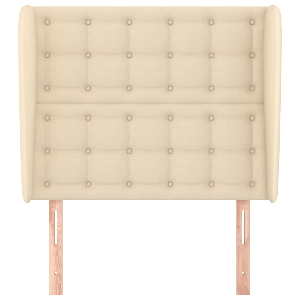 Uzglavlje s ušima krem 103x23x118/128 cm od tkanine
