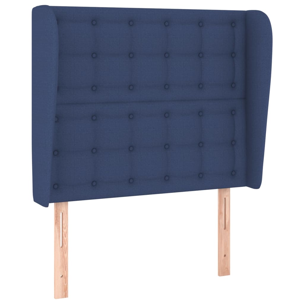 Uzglavlje s ušima plavo 103x23x118/128 cm od tkanine