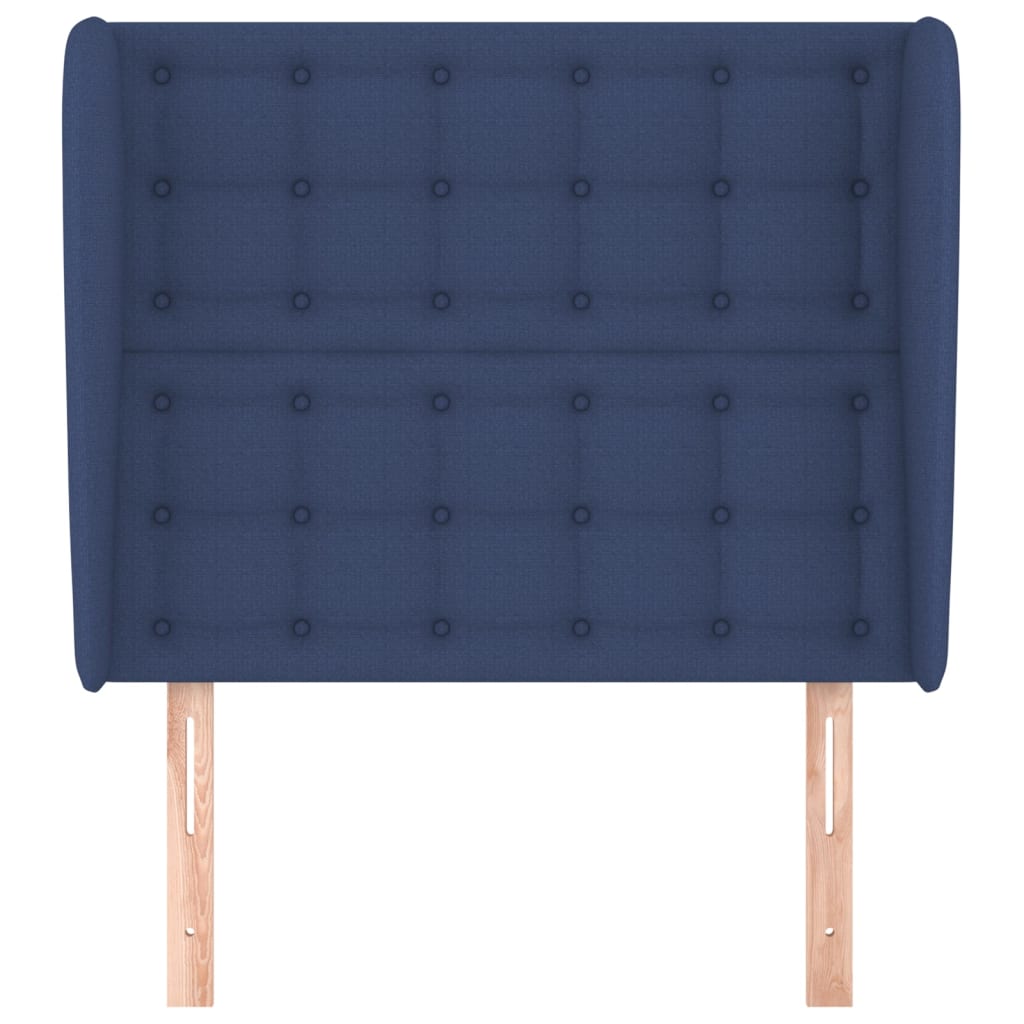 Uzglavlje s ušima plavo 103x23x118/128 cm od tkanine