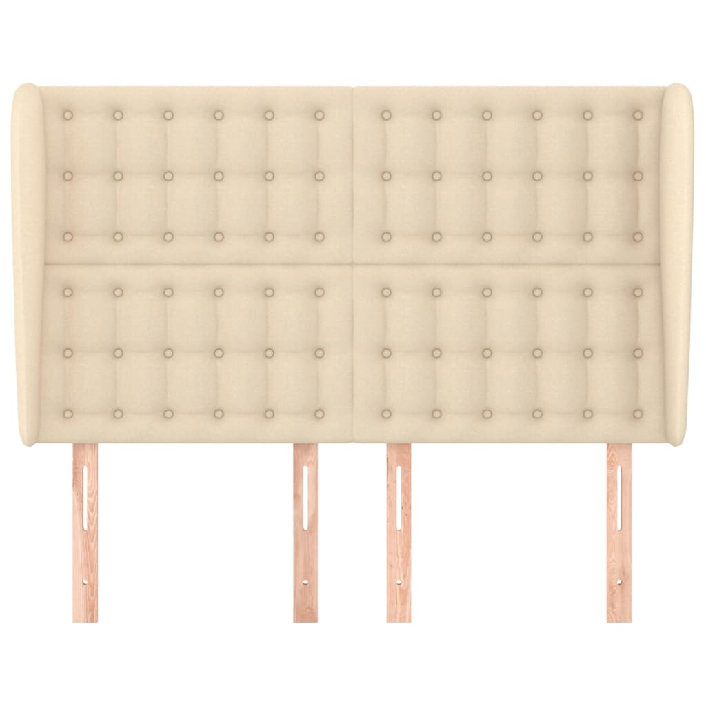 Uzglavlje s ušima krem 147x23x118/128 cm od tkanine