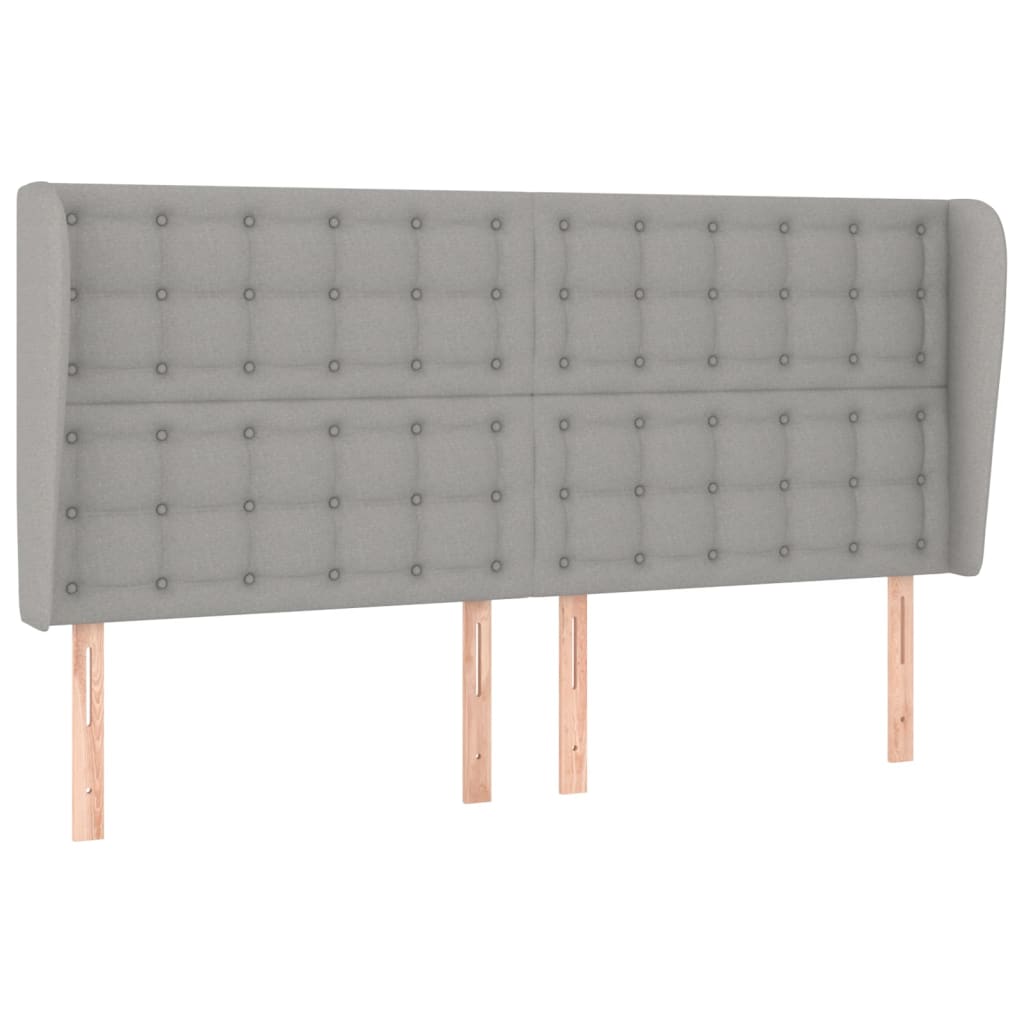 Uzglavlje s ušima svjetlosivo 163x23x118/128 cm od tkanine