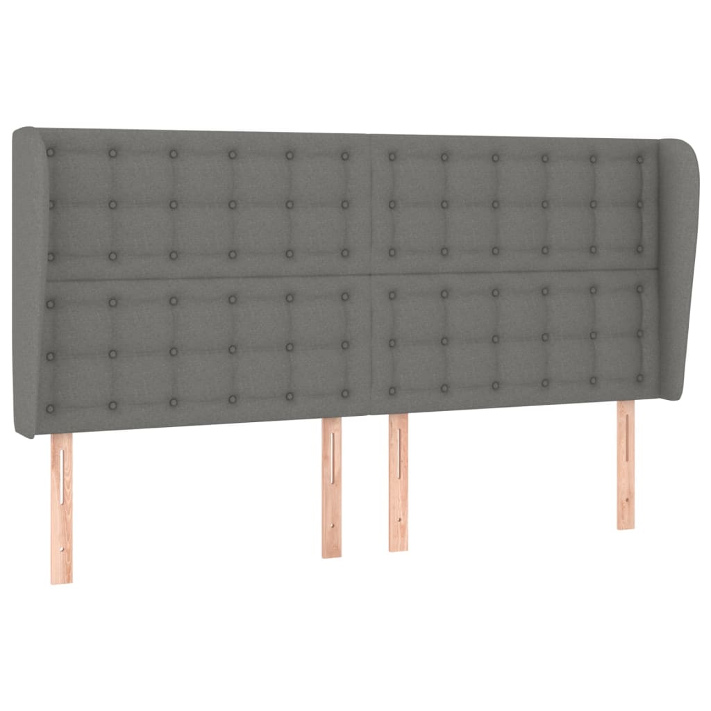 Uzglavlje s ušima tamnosivo 163x23x118/128 cm od tkanine