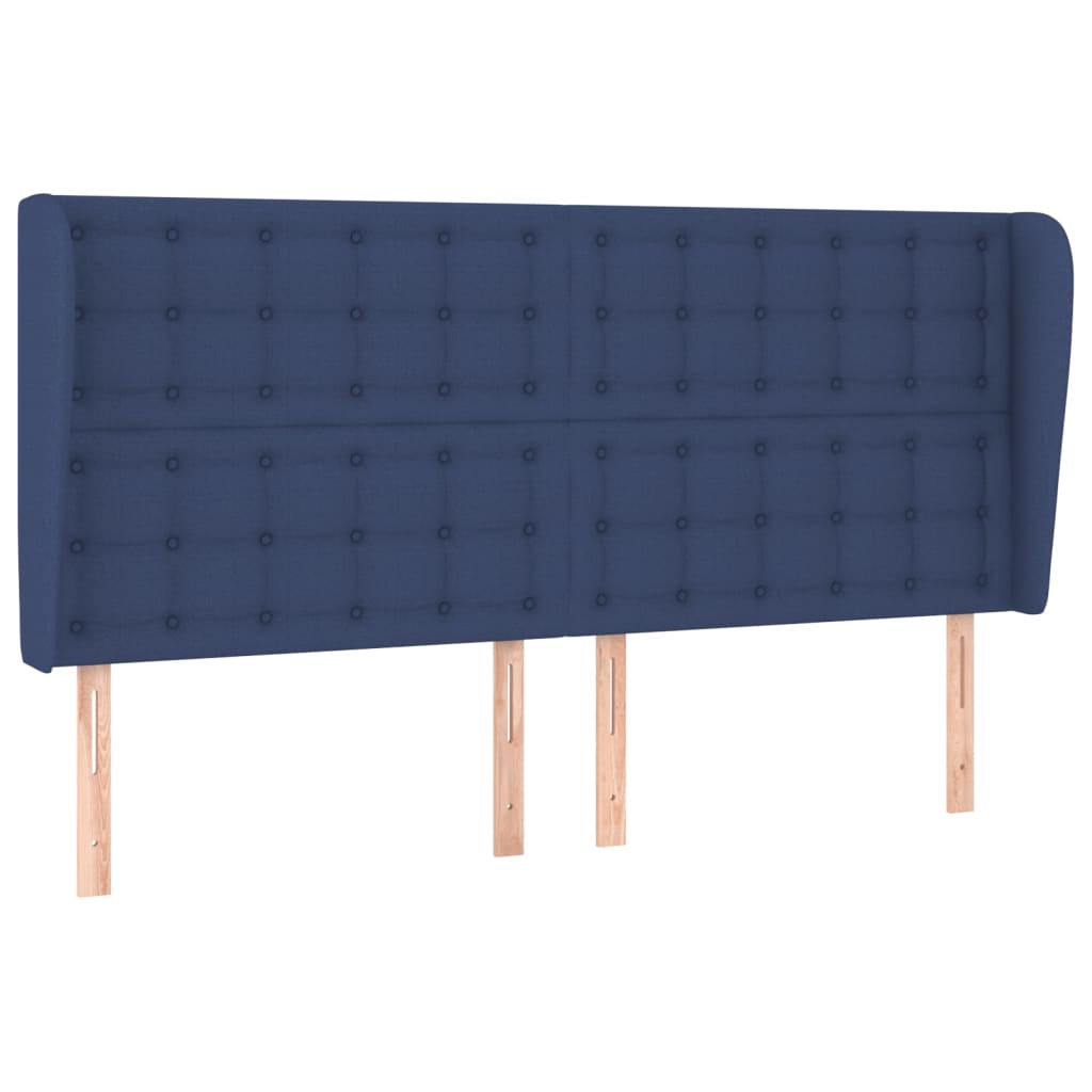 Uzglavlje s ušima plavo 163x23x118/128 cm od tkanine