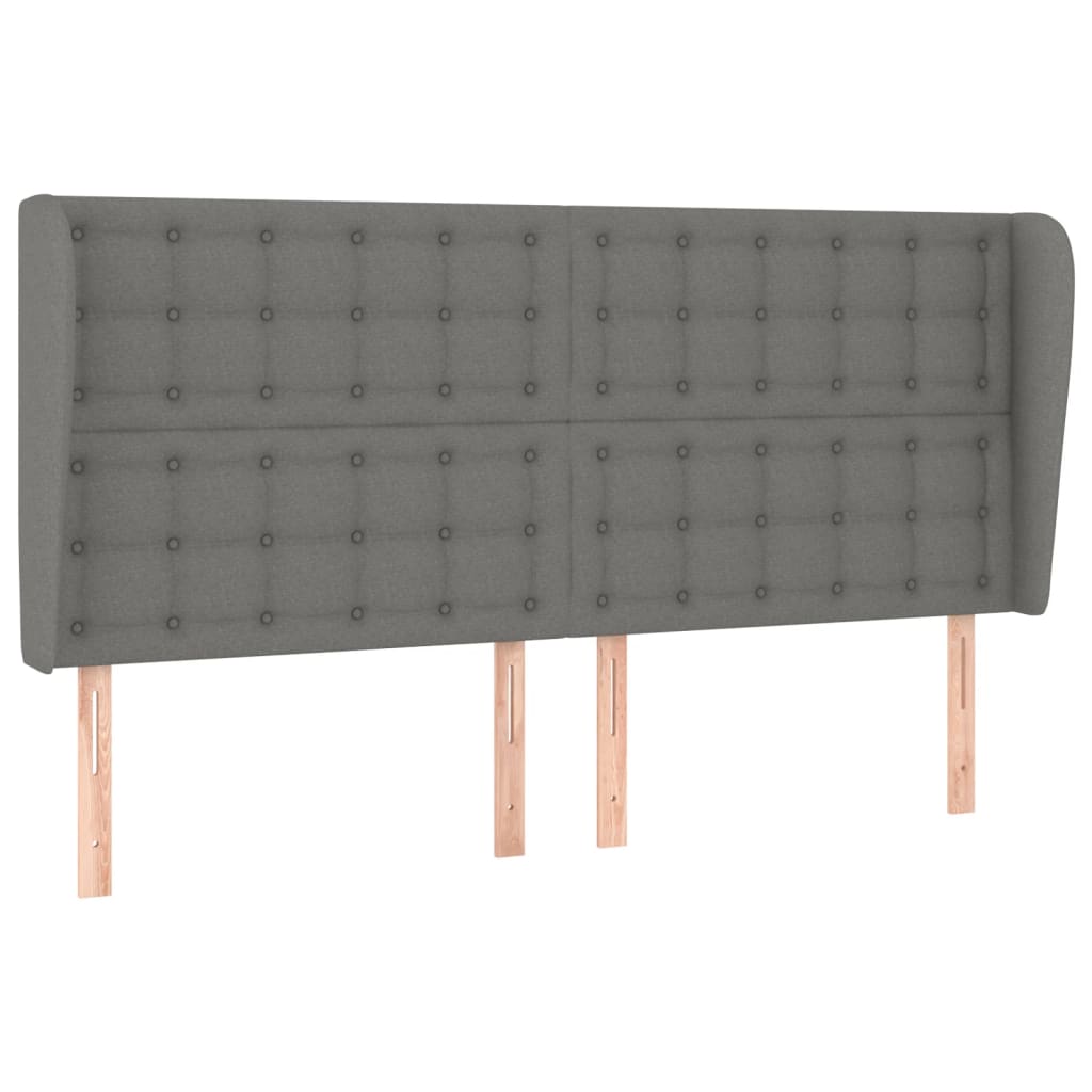 Uzglavlje s ušima tamnosivo 183x23x118/128 cm od tkanine