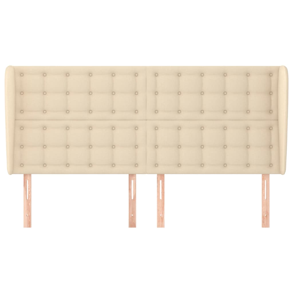 Uzglavlje s ušima krem 203x23x118/128 cm od tkanine