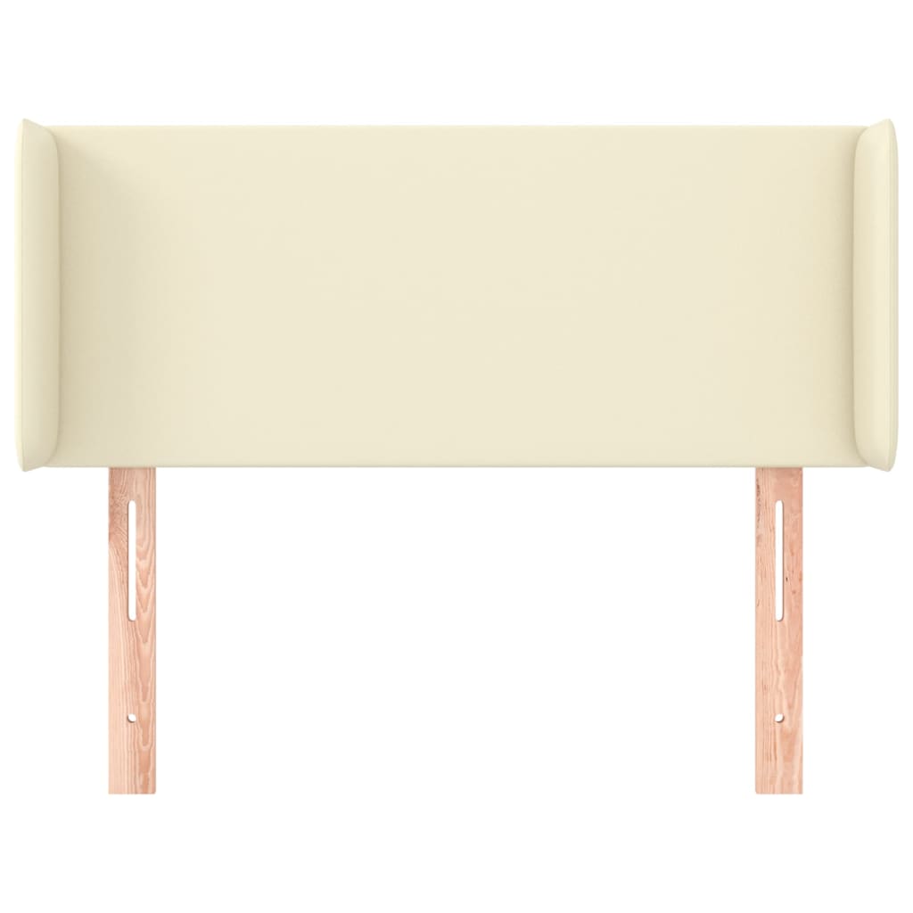 Uzglavlje s ušima krem 83x16x78/88 cm od od umjetne kože
