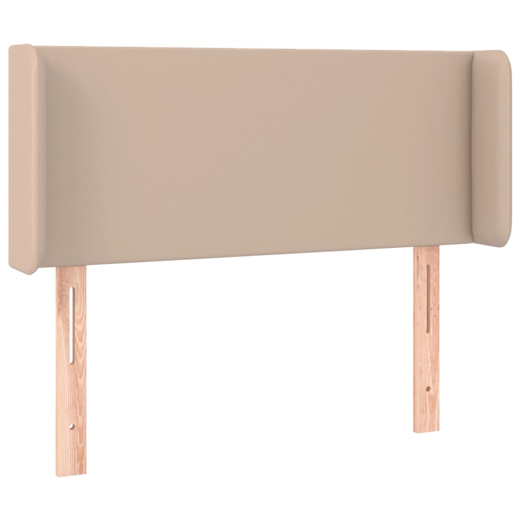 Uzglavlje s ušima boja cappuccina 93x16x78/88 cm umjetna koža