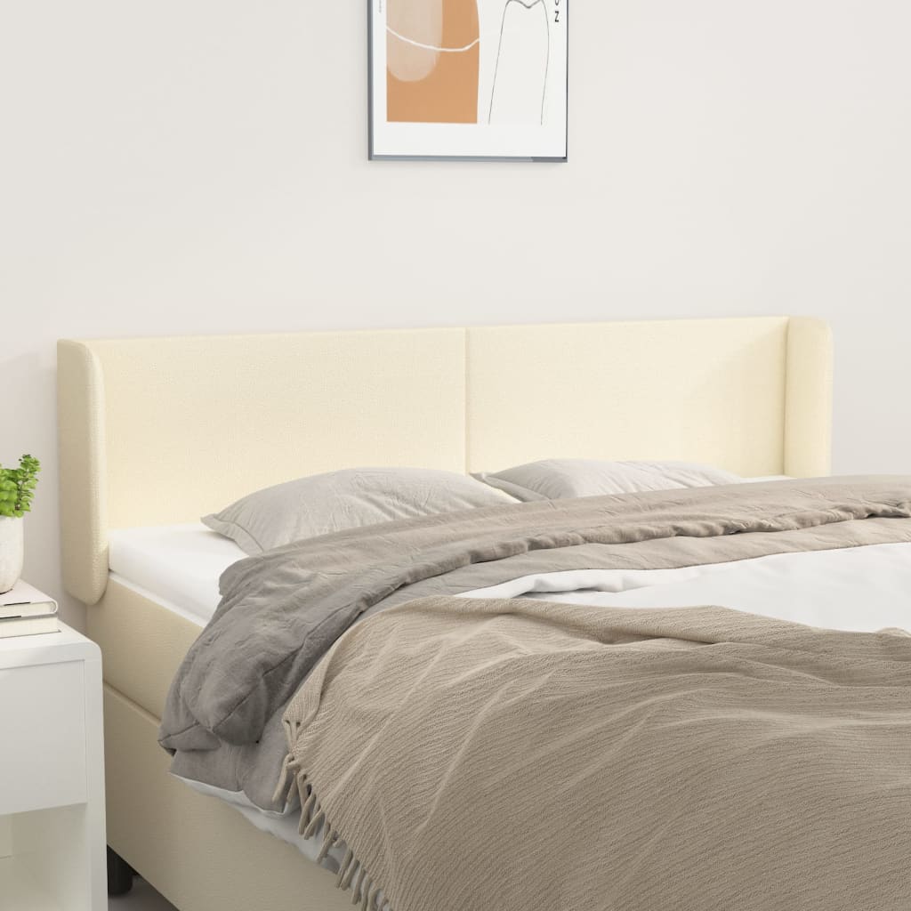 Uzglavlje s ušima krem 147x16x78/88 cm od od umjetne kože