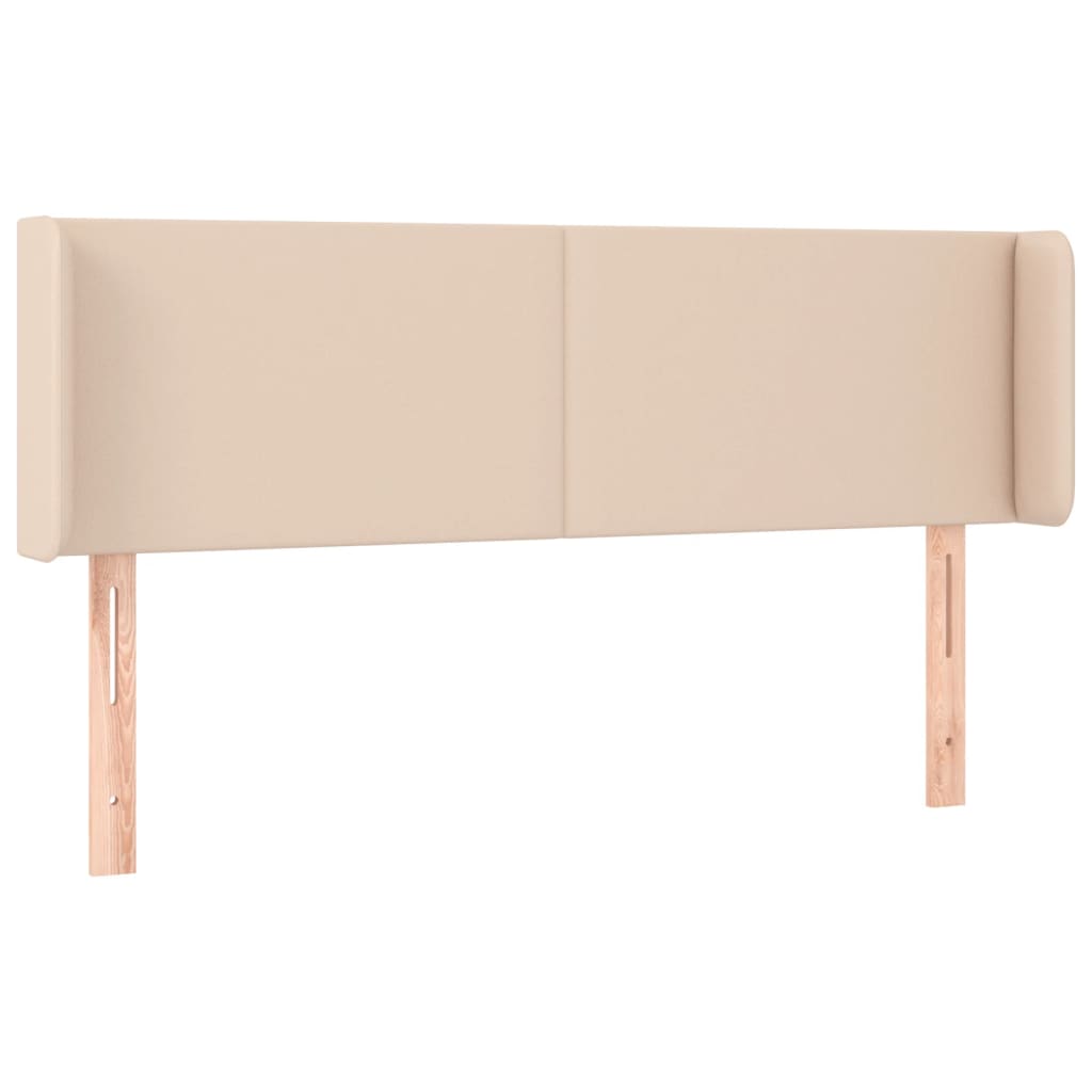 Uzglavlje s ušima boja cappuccina 147x16x78/88 cm umjetna koža