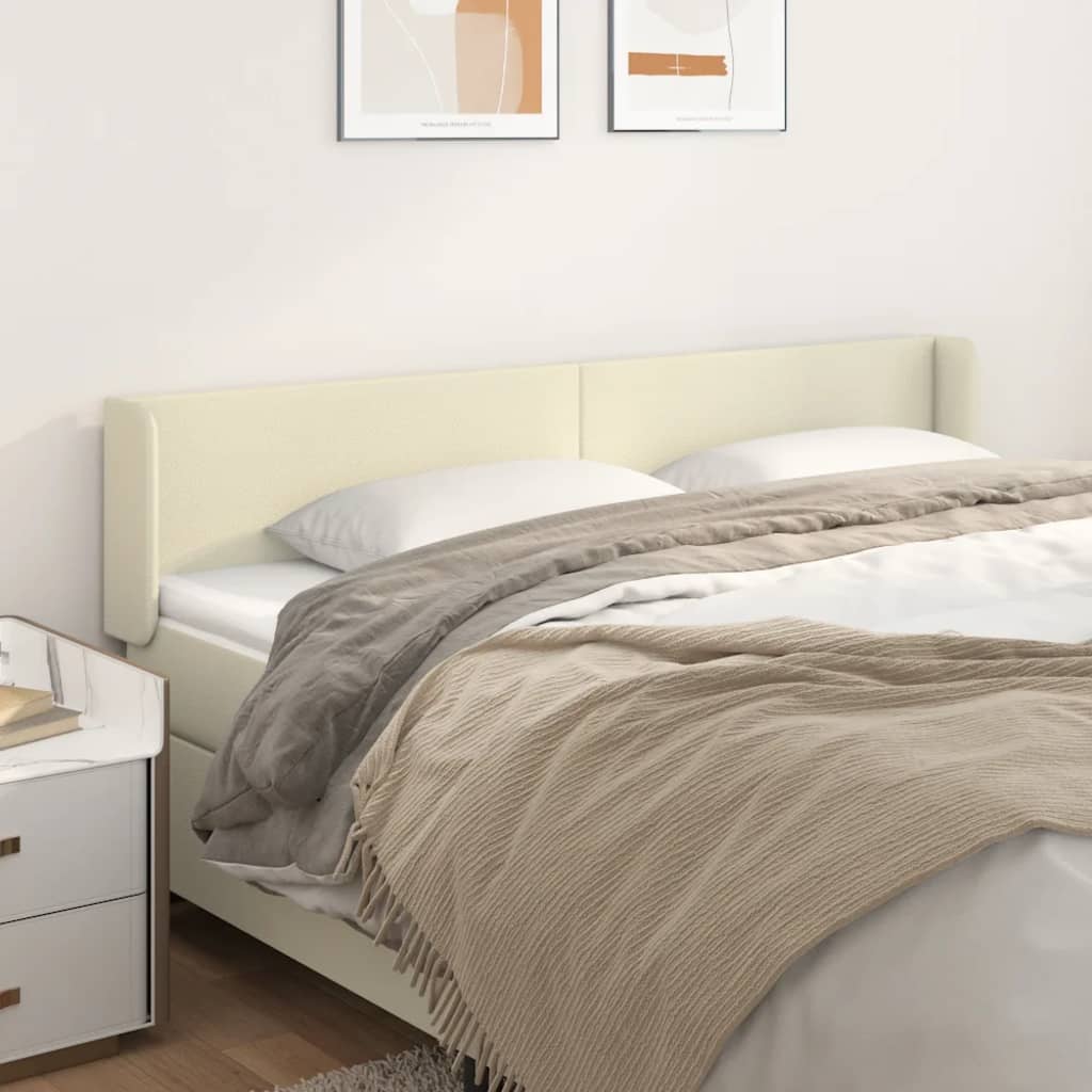 Uzglavlje s ušima krem 203x16x78/88 cm od umjetne kože