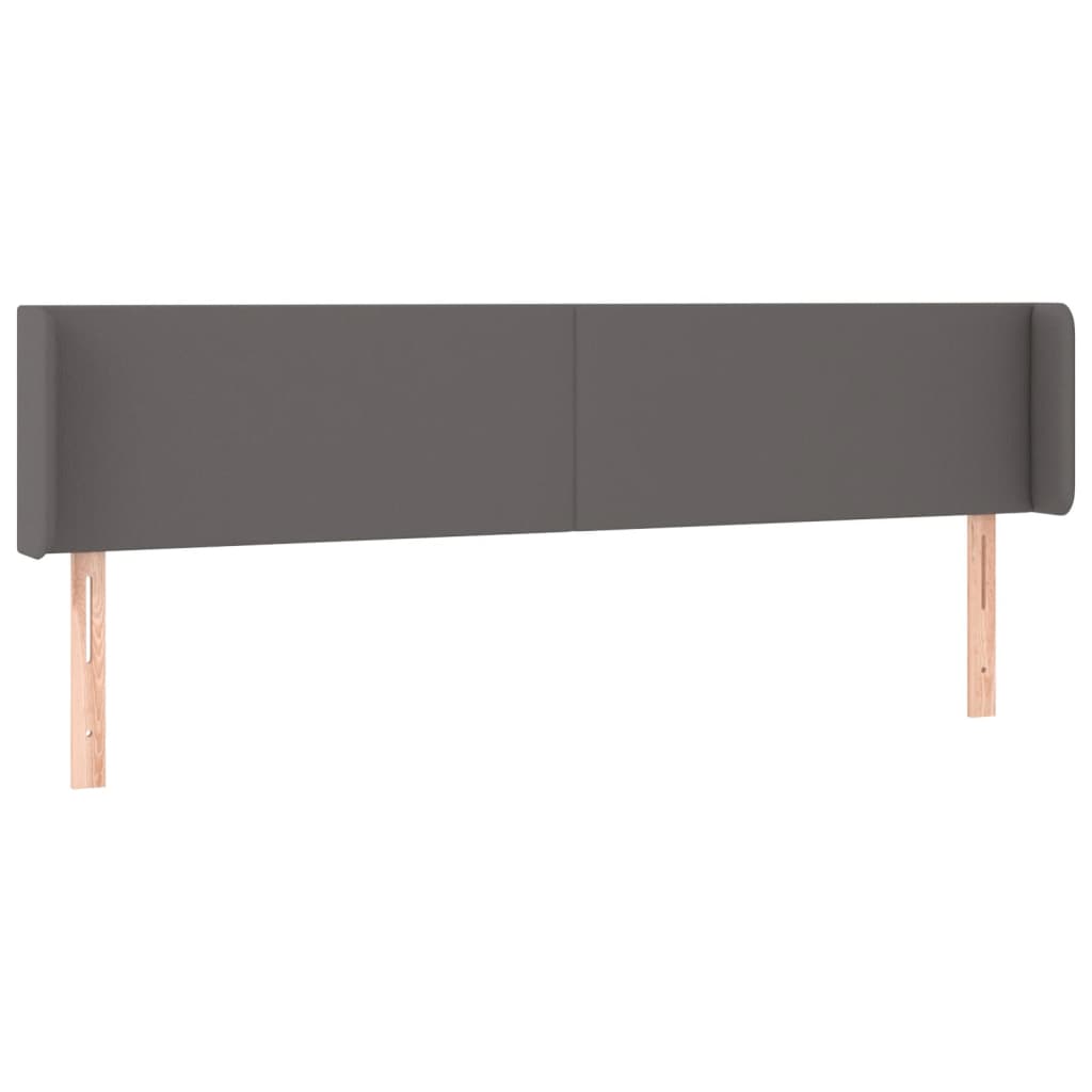 Uzglavlje s ušima sivo 203x16x78/88 cm od umjetne kože