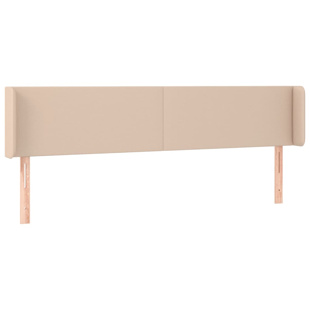 Uzglavlje s ušima boja cappuccina 203x16x78/88 cm umjetna koža