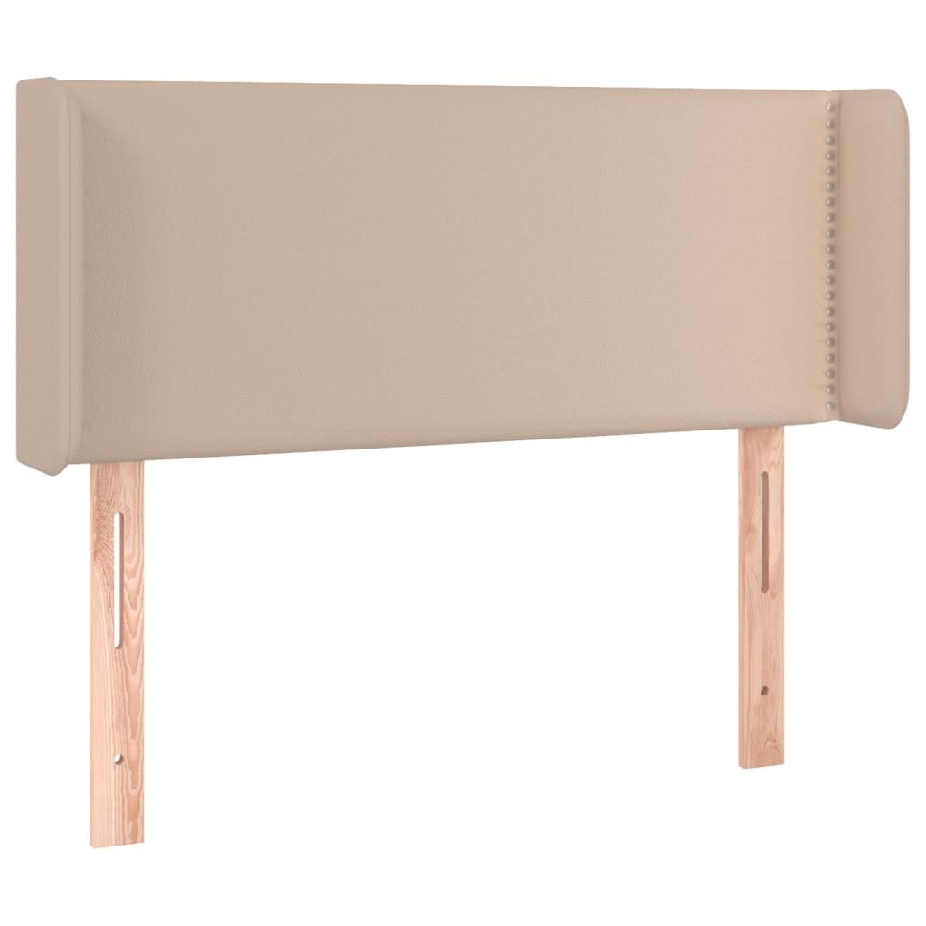 Uzglavlje s ušima boja cappuccina 83x16x78/88 cm umjetna koža