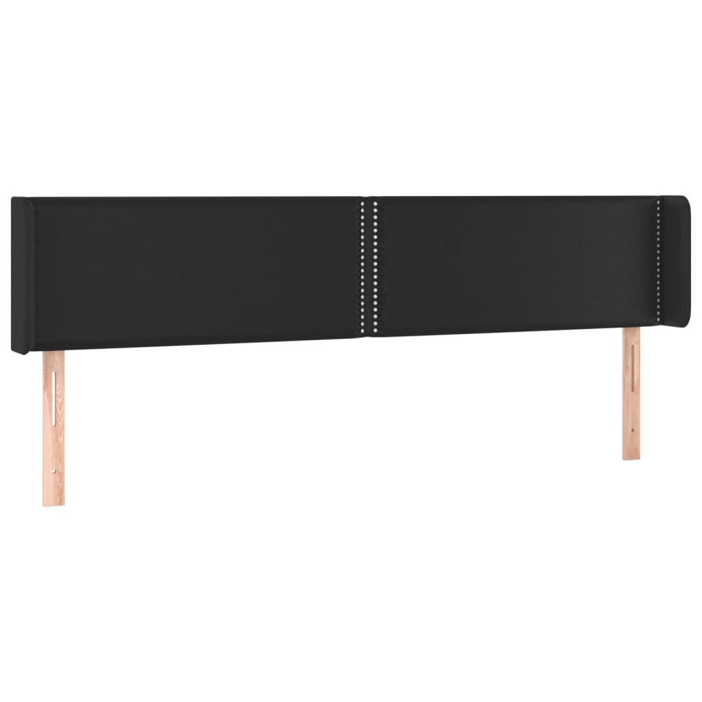 Uzglavlje s ušima crno 203x16x78/88 cm od umjetne kože