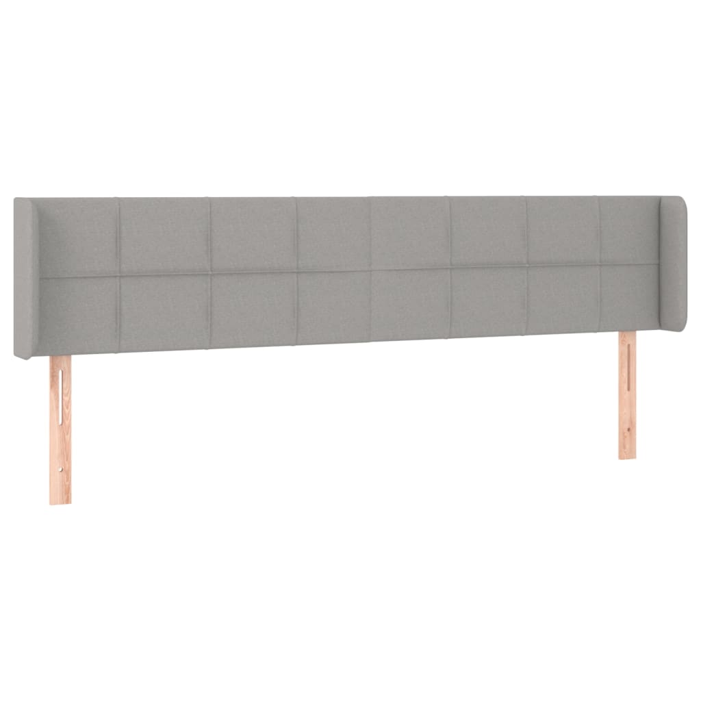 Uzglavlje s ušima svjetlosivo 203x16x78/88 cm od tkanine