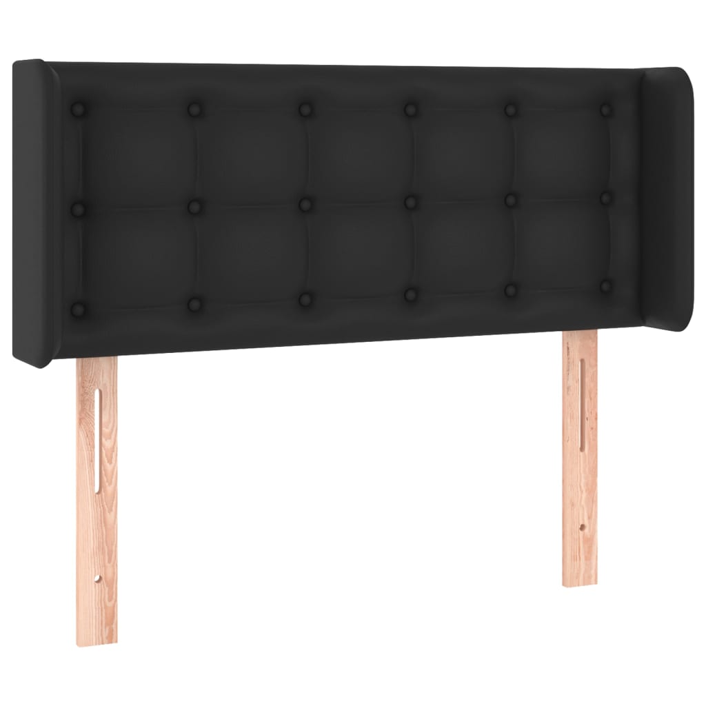 Uzglavlje s ušima crno 83x16x78/88 cm od umjetne kože