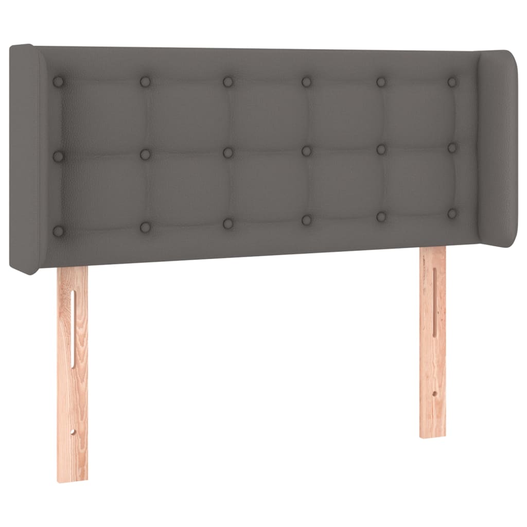 Uzglavlje s ušima sivo 83x16x78/88 cm od umjetne kože