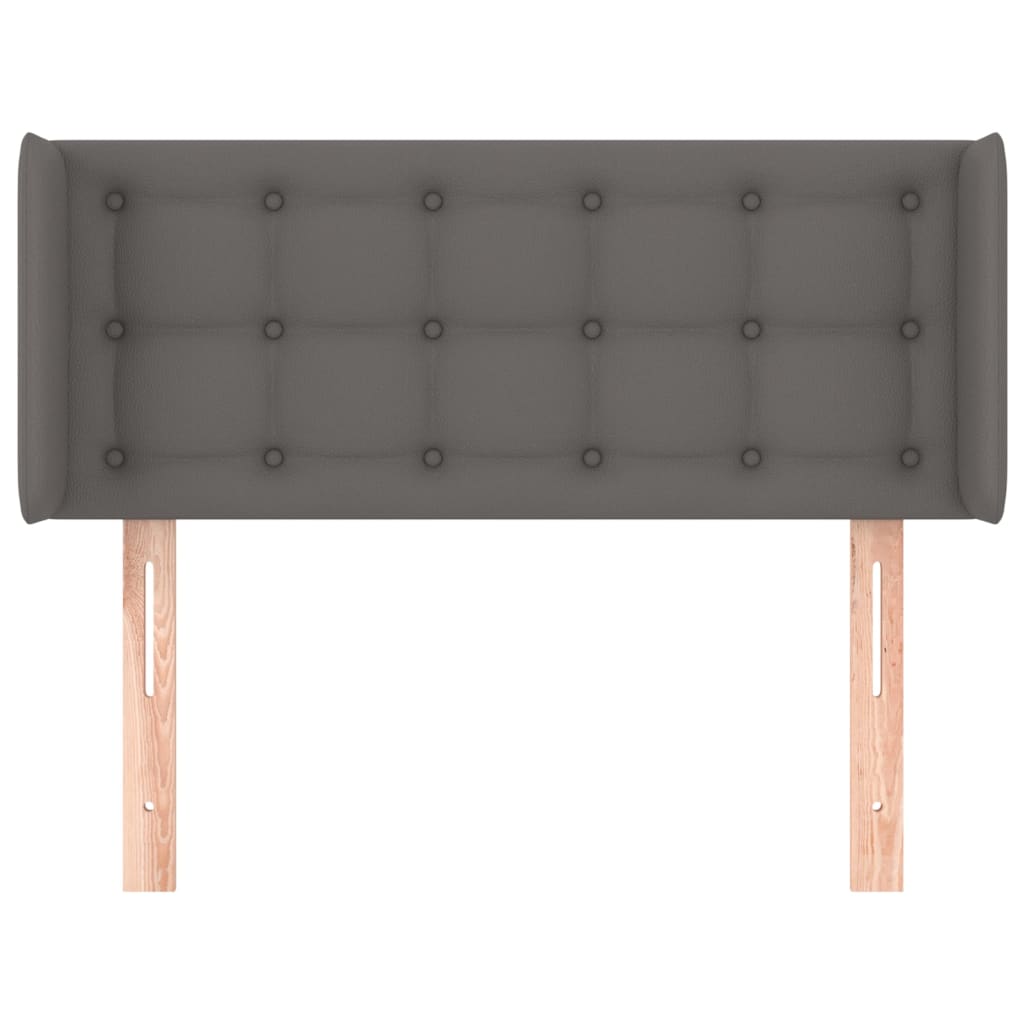 Uzglavlje s ušima sivo 83x16x78/88 cm od umjetne kože