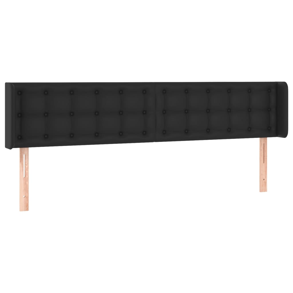Uzglavlje s ušima crno 163x16x78/88 cm od umjetne kože