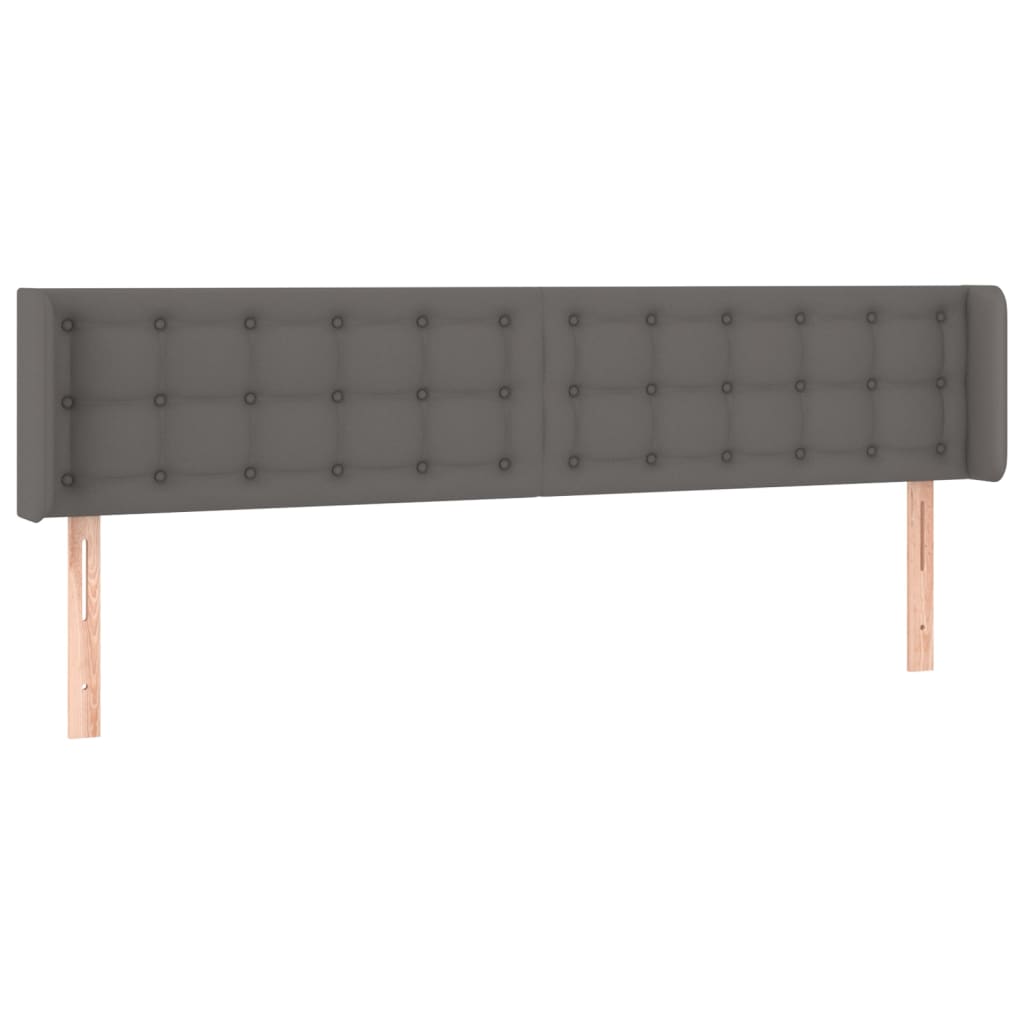 Uzglavlje s ušima sivo 163x16x78/88 cm od umjetne kože