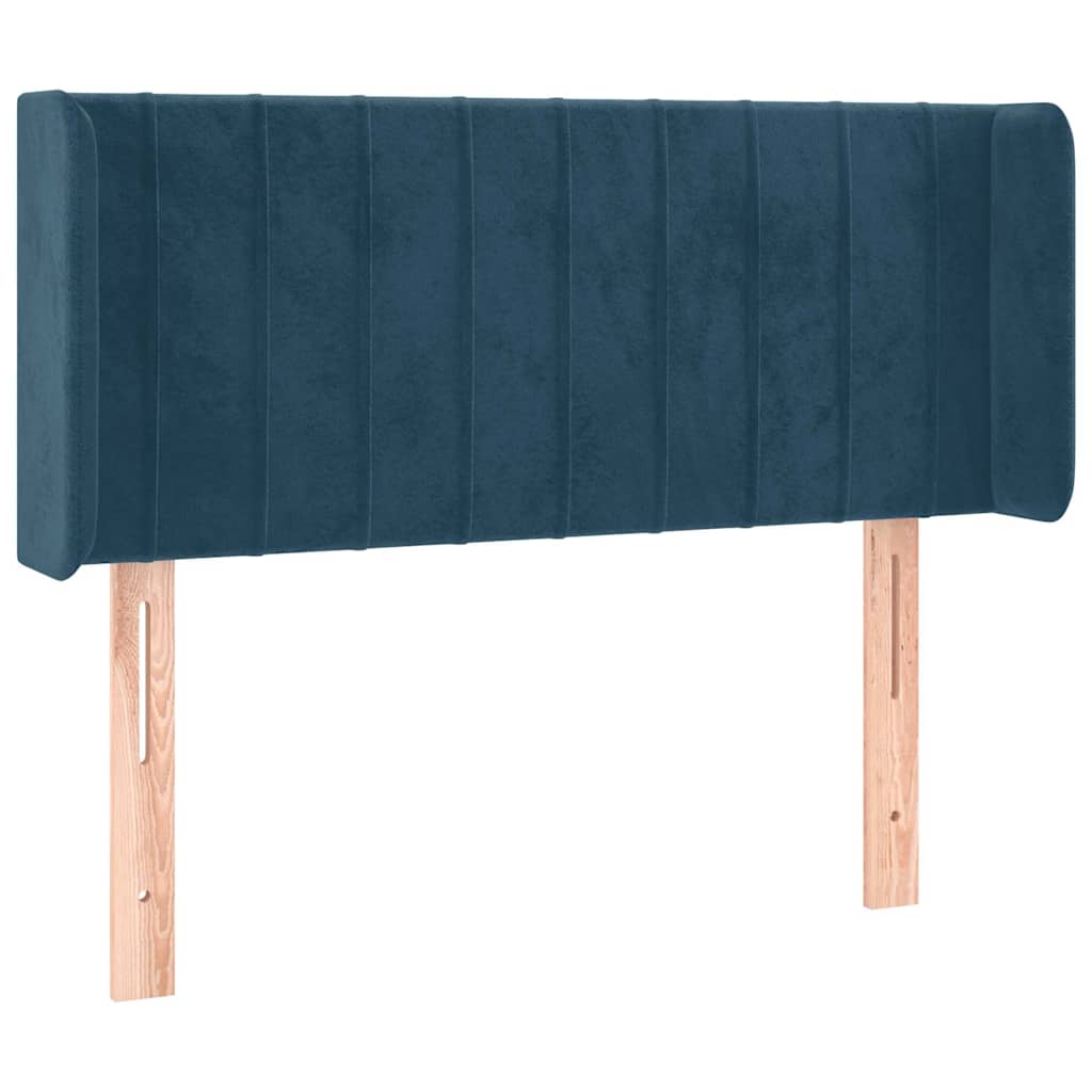 Uzglavlje s ušima tamnoplavo 83x16x78/88 cm baršunasto