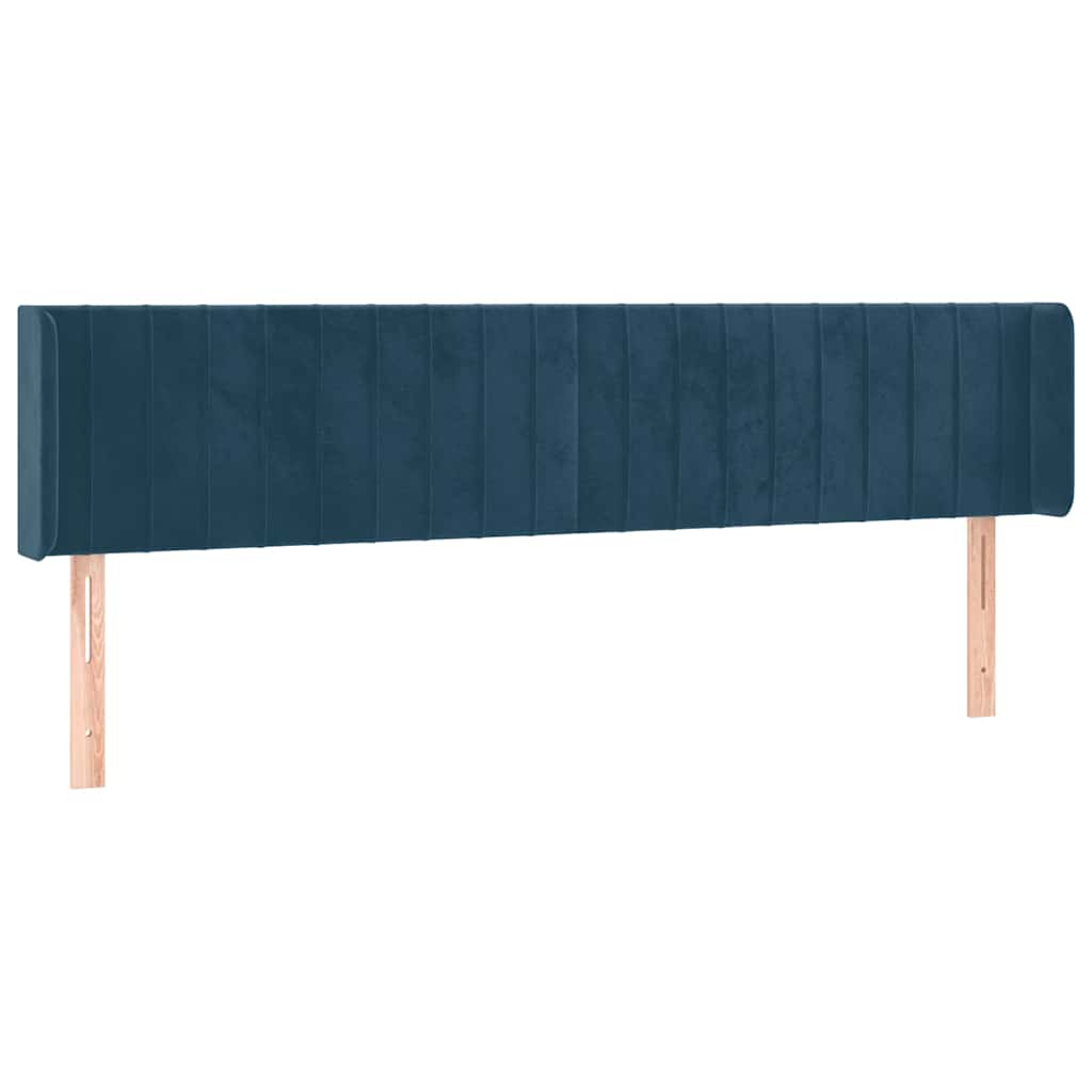 Uzglavlje s ušima tamnoplavo 163x16x78/88 cm baršunasto
