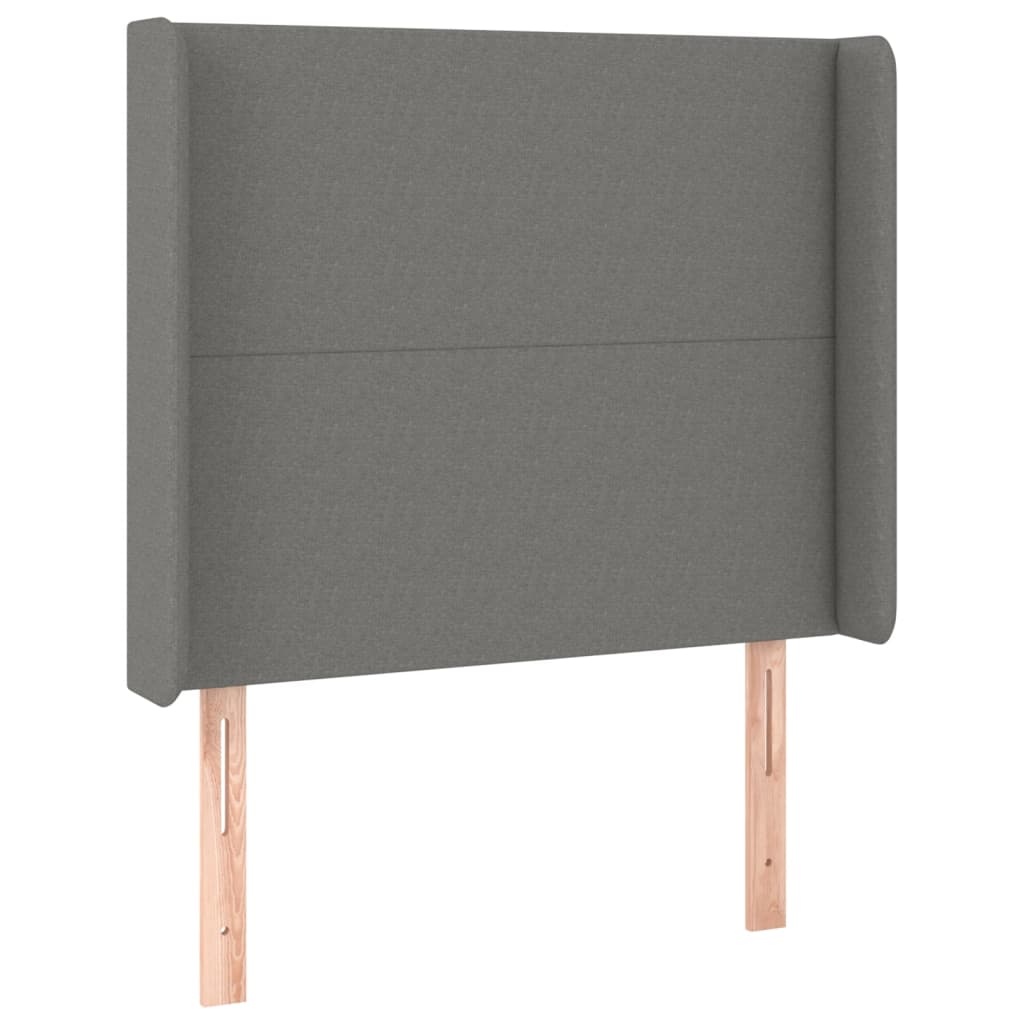 Uzglavlje s ušima tamnosivo 83x16x118/128 cm od tkanine