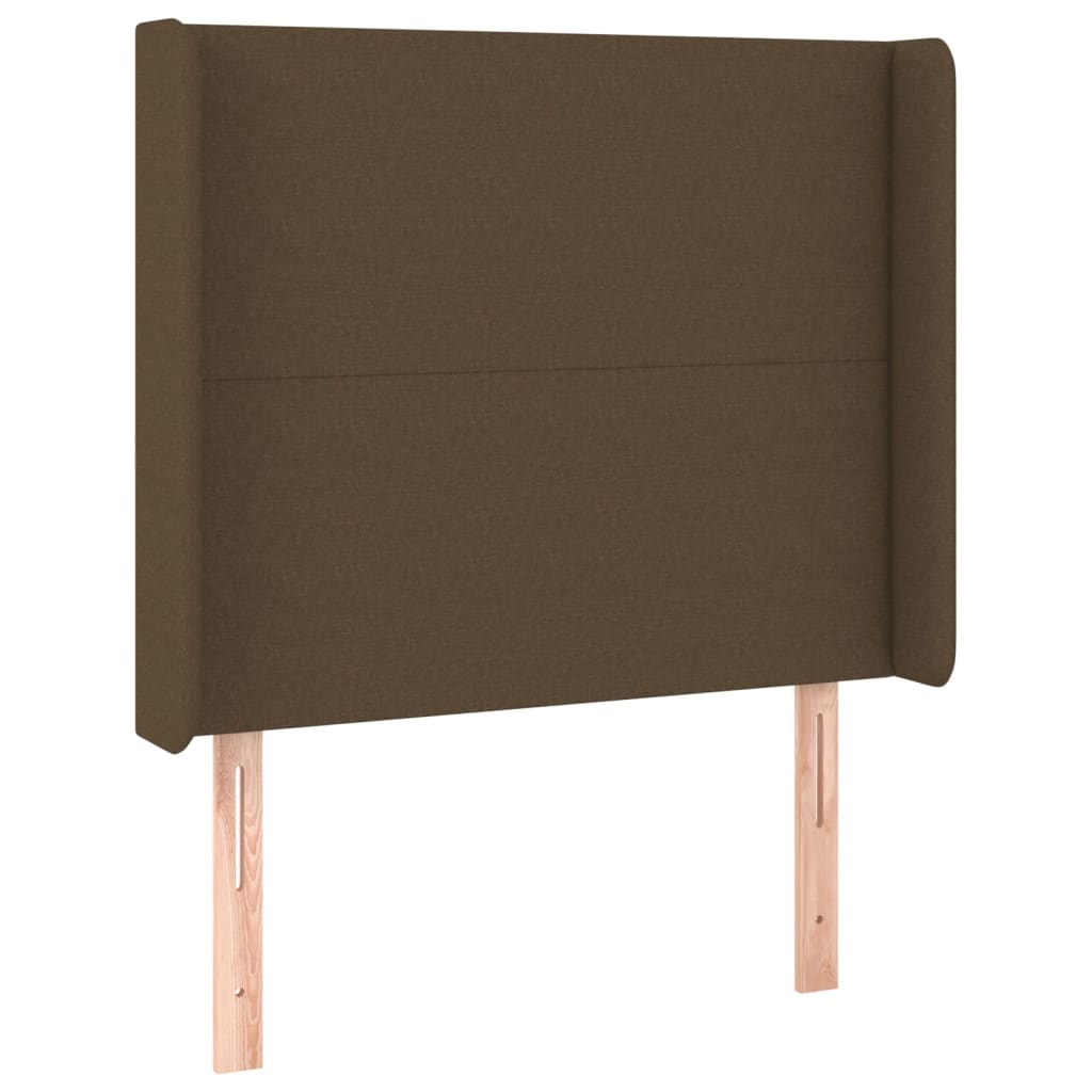 Uzglavlje s ušima tamnosmeđe 93x16x118/128 cm od tkanine