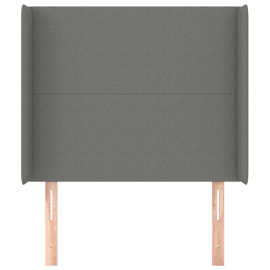 Uzglavlje s ušima tamnosivo 103x16x118/128 cm od tkanine