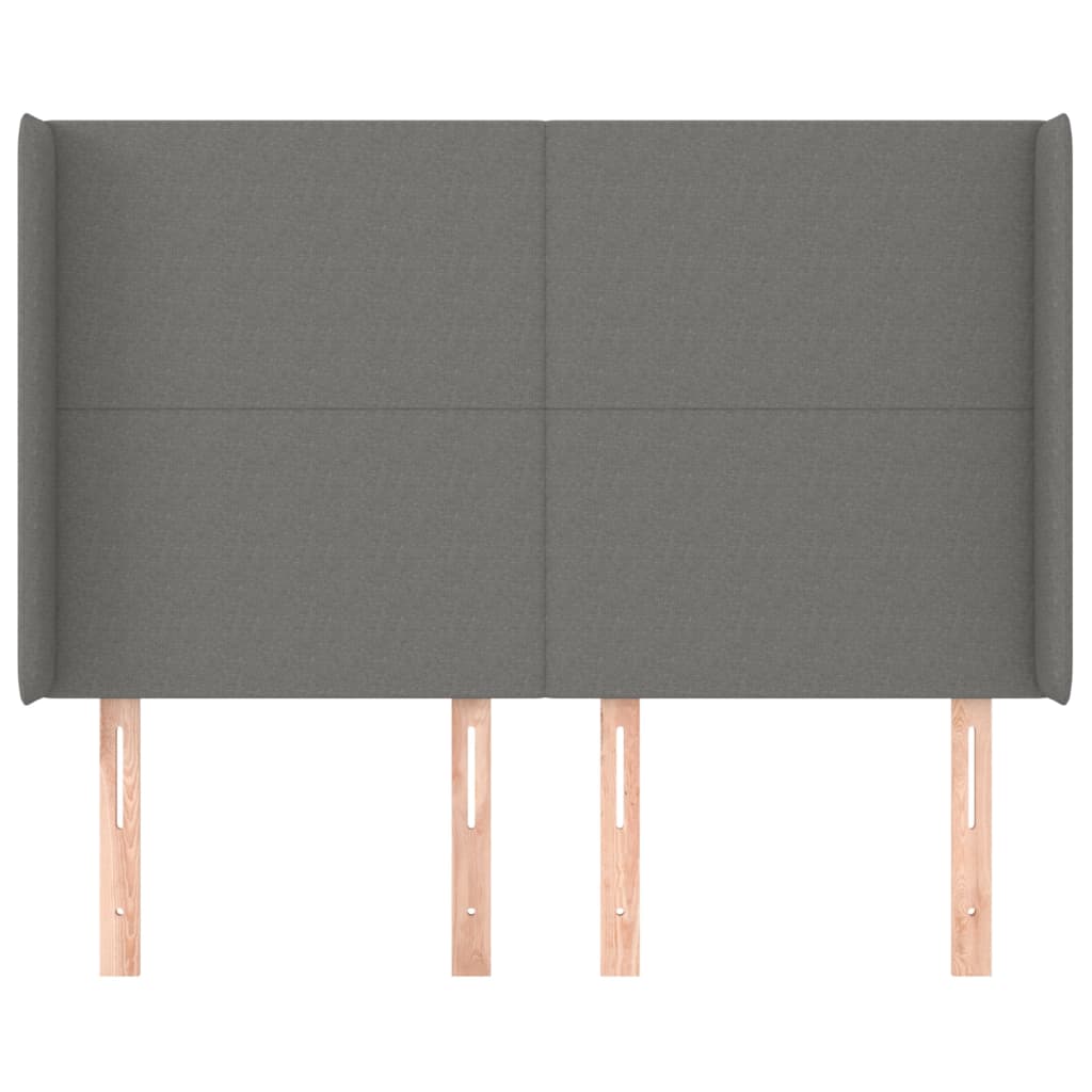 Uzglavlje s ušima tamnosivo 147x16x118/128 cm od tkanine