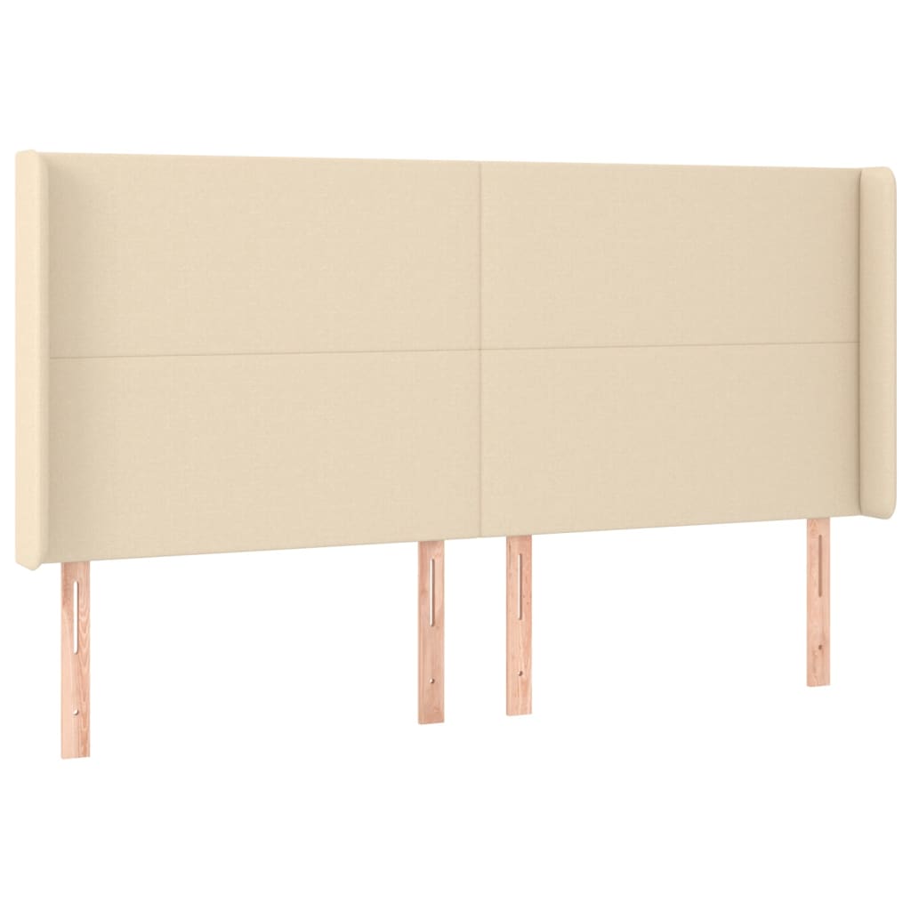 Uzglavlje s ušima krem 203x16x118/128 cm od tkanine