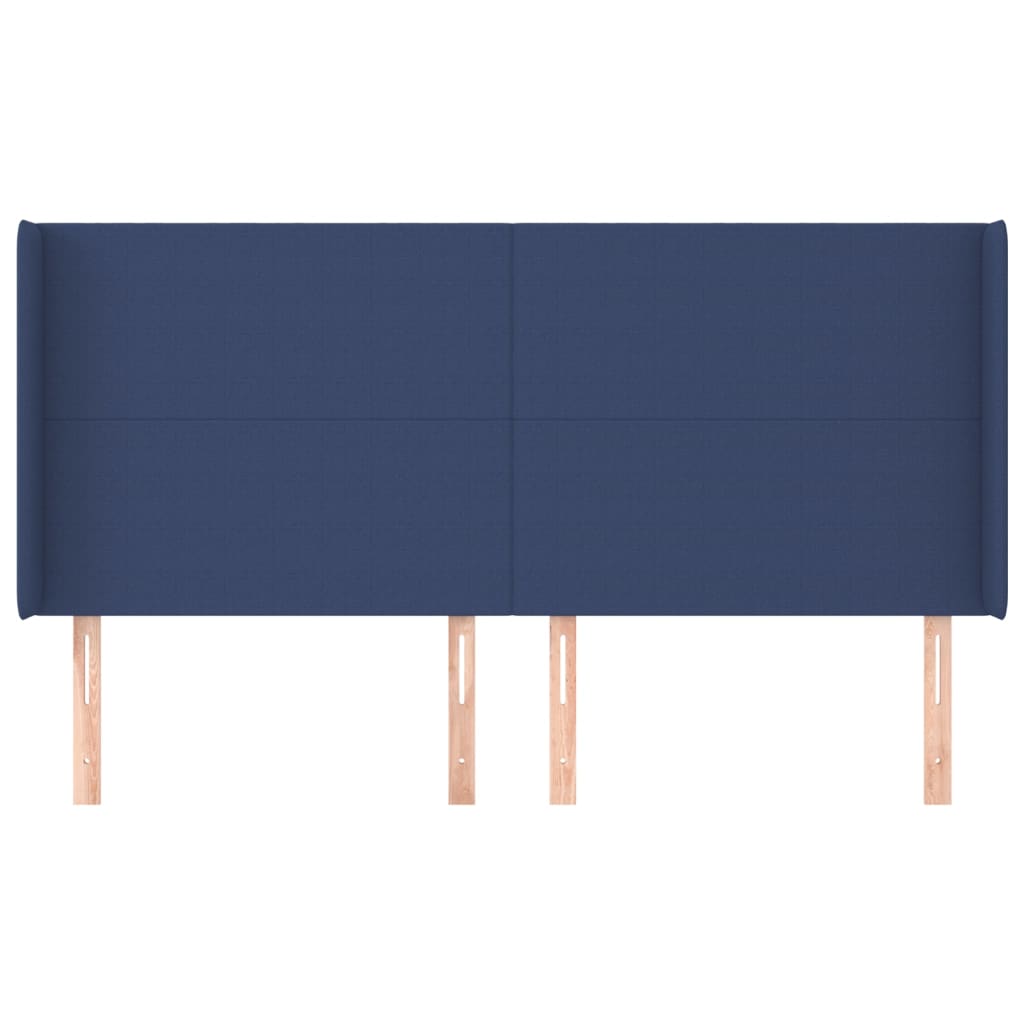 Uzglavlje s ušima plavo 203x16x118/128 cm od tkanine