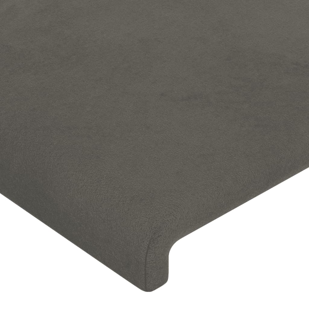 Uzglavlje s ušima tamnosivo 163x16x118/128 cm baršunasto