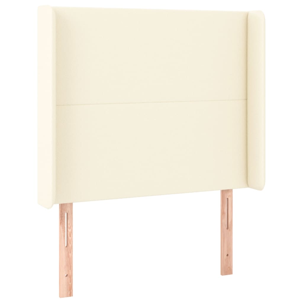 Uzglavlje s ušima krem 83x16x118/128 cm od umjetne kože
