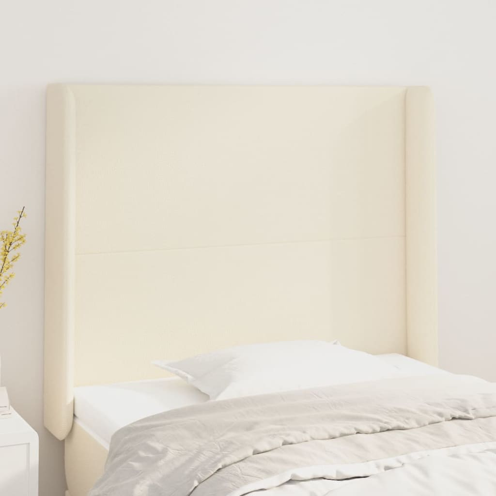 Uzglavlje s ušima krem 83x16x118/128 cm od umjetne kože