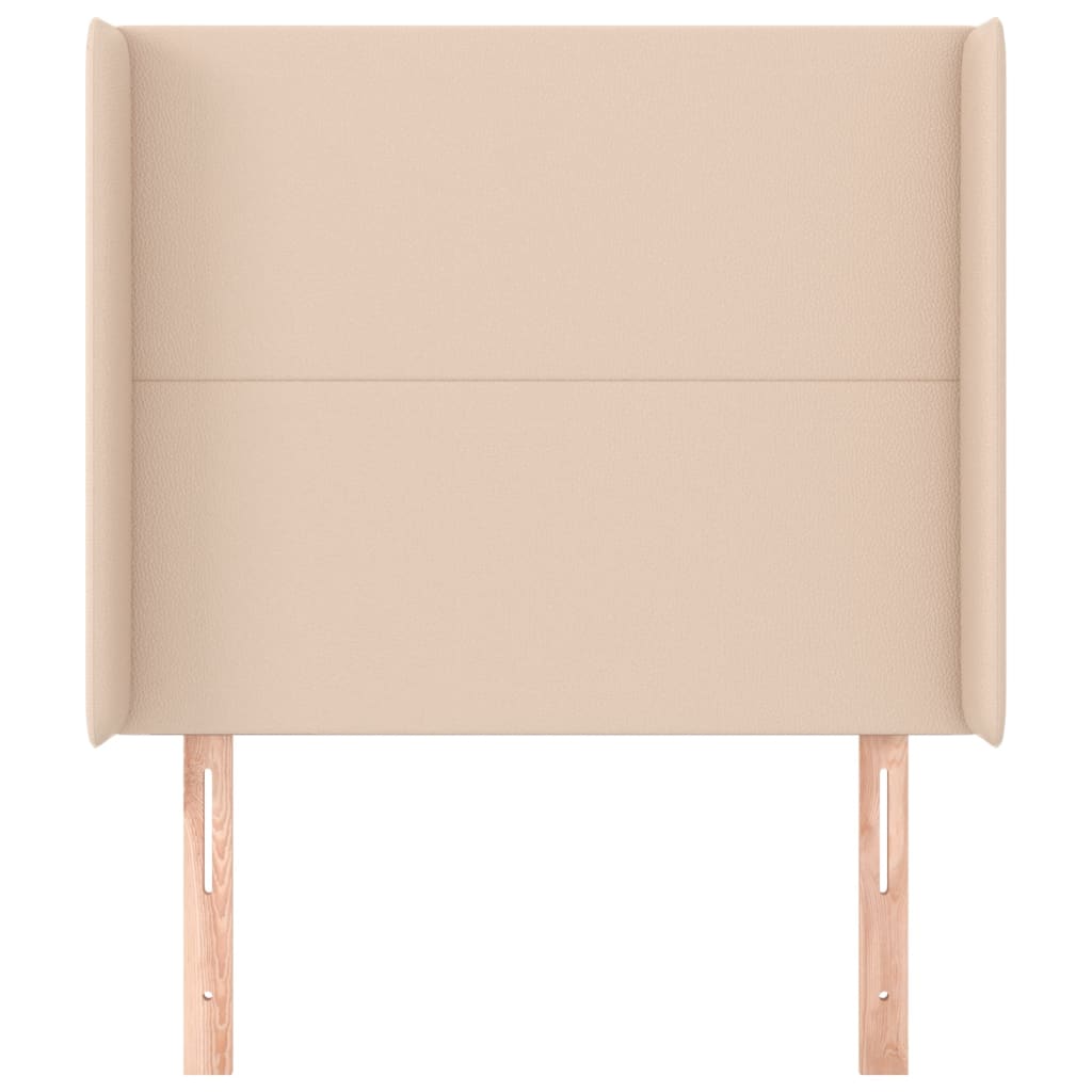 Uzglavlje s ušima boja cappuccina 103x16x118/128cm umjetna koža