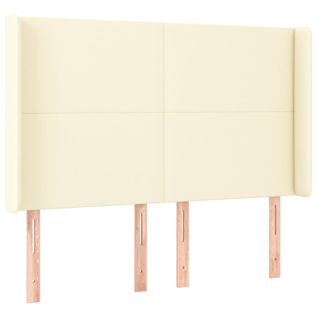 Uzglavlje s ušima krem 147x16x118/128 cm od umjetne kože