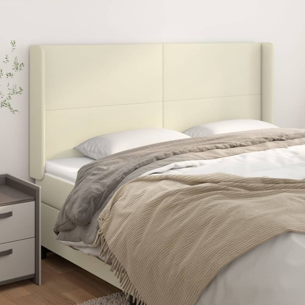 Uzglavlje s ušima krem 183x16x118/128 cm od umjetne kože