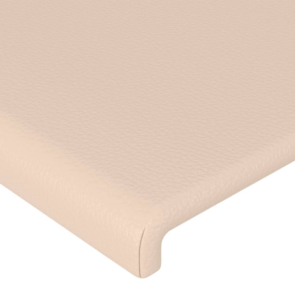 Uzglavlje s ušima boja cappuccina 183x16x118/128cm umjetna koža