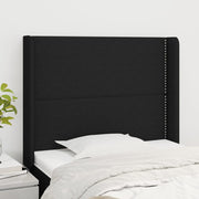 Uzglavlje s ušima crno 83x16x118/128 cm od tkanine