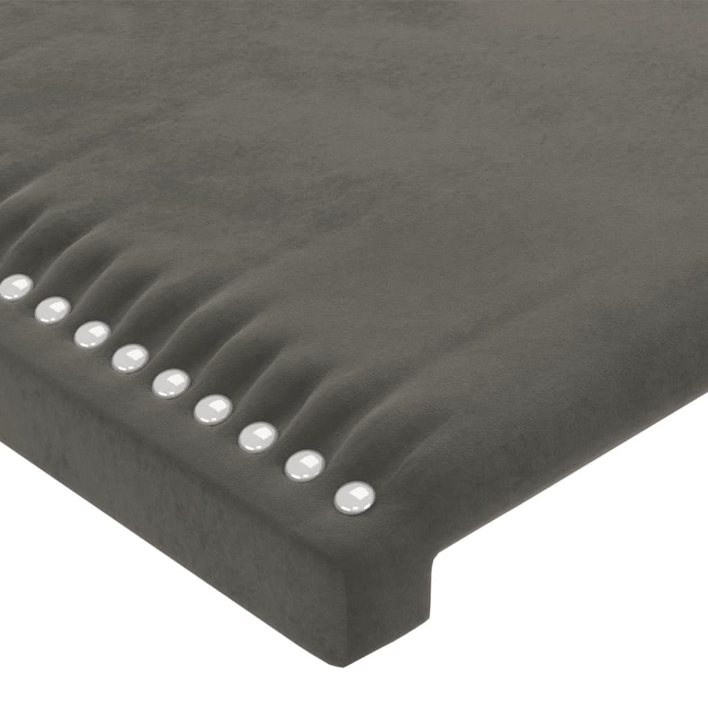 Uzglavlje s ušima tamnosivo 83x16x118/128 cm baršunasto