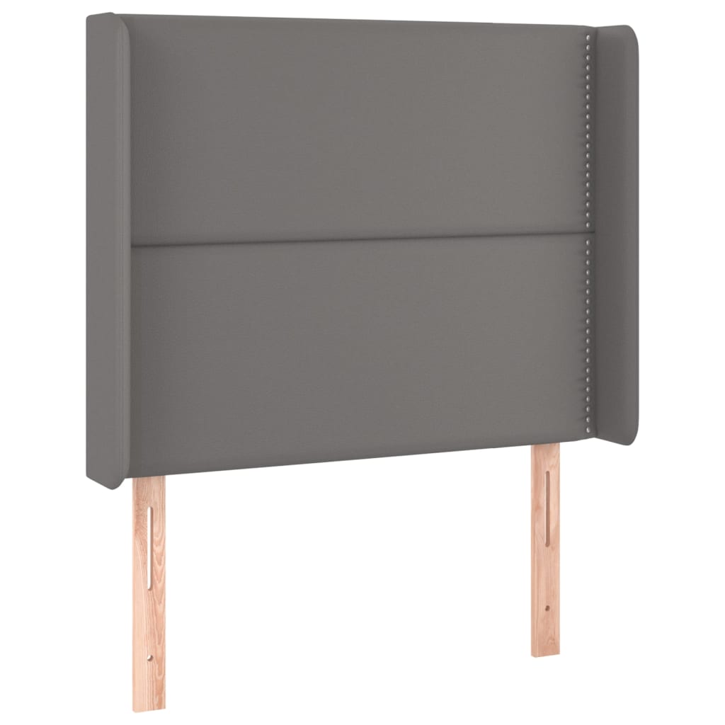 Uzglavlje s ušima sivo 103x16x118/128 cm od umjetne kože