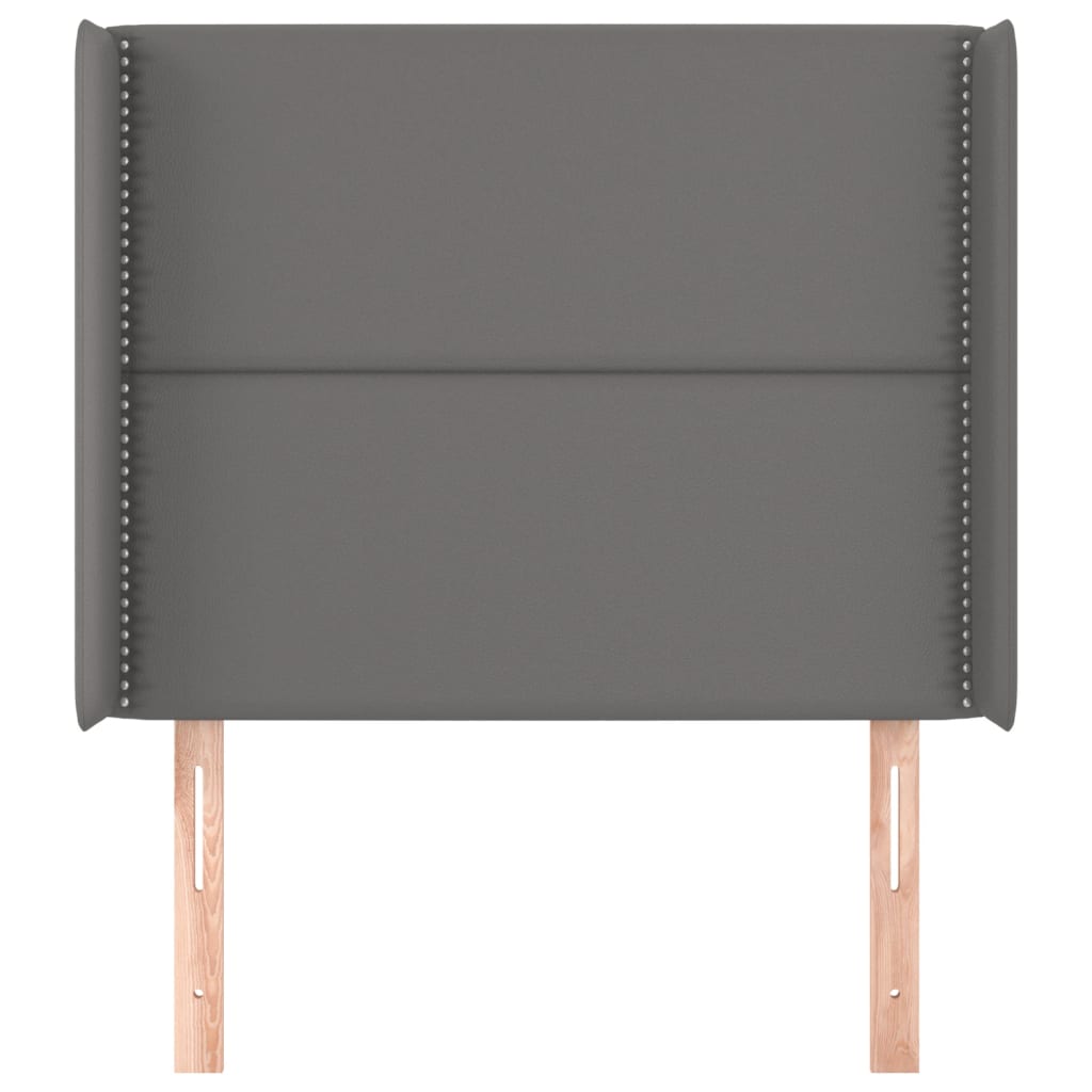 Uzglavlje s ušima sivo 103x16x118/128 cm od umjetne kože
