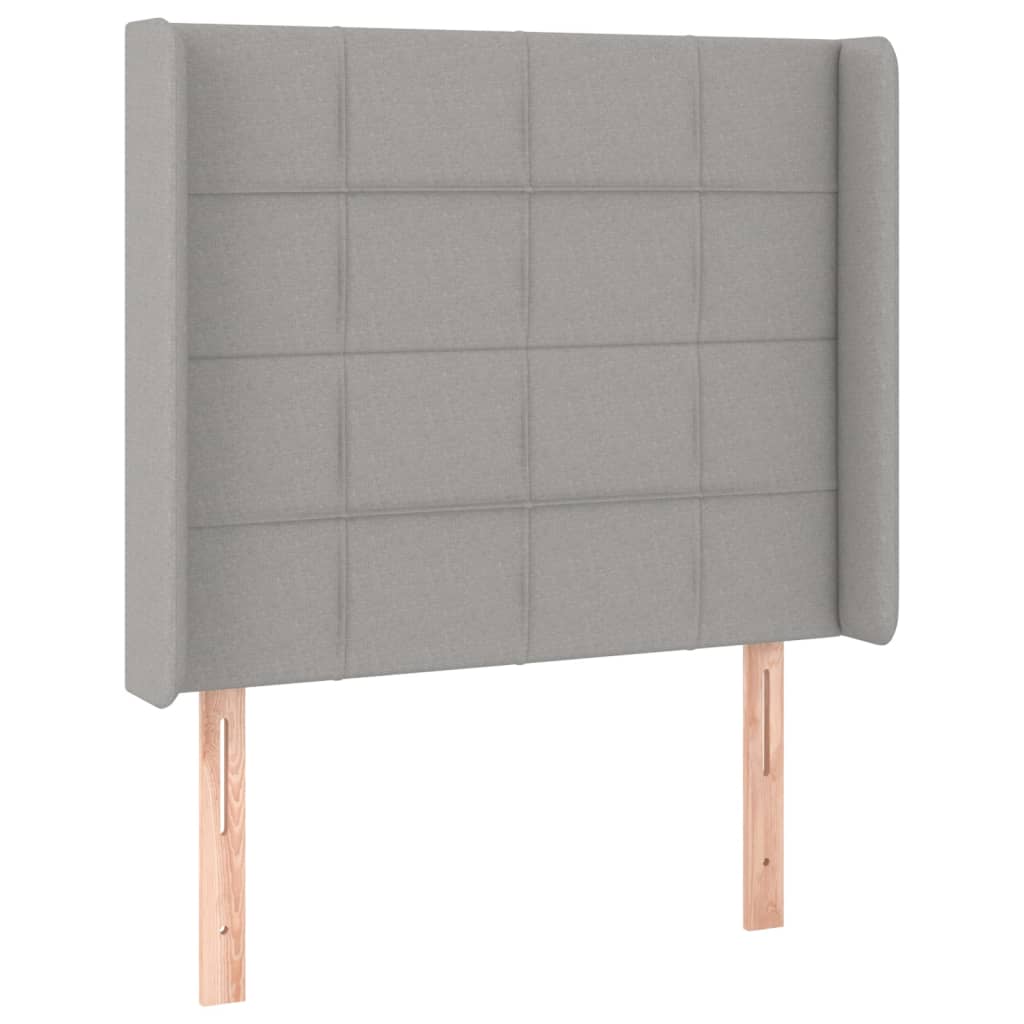 Uzglavlje s ušima svjetlosivo 103x16x118/128 cm od tkanine