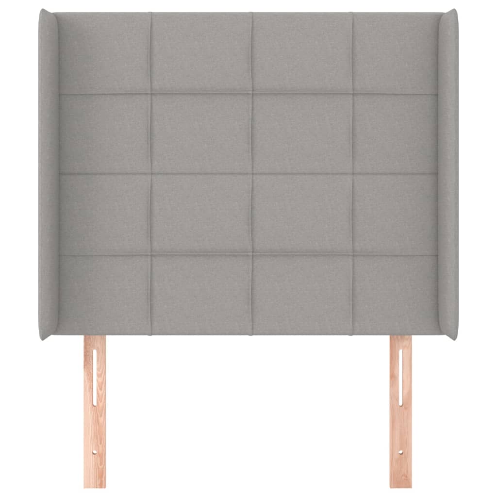 Uzglavlje s ušima svjetlosivo 103x16x118/128 cm od tkanine