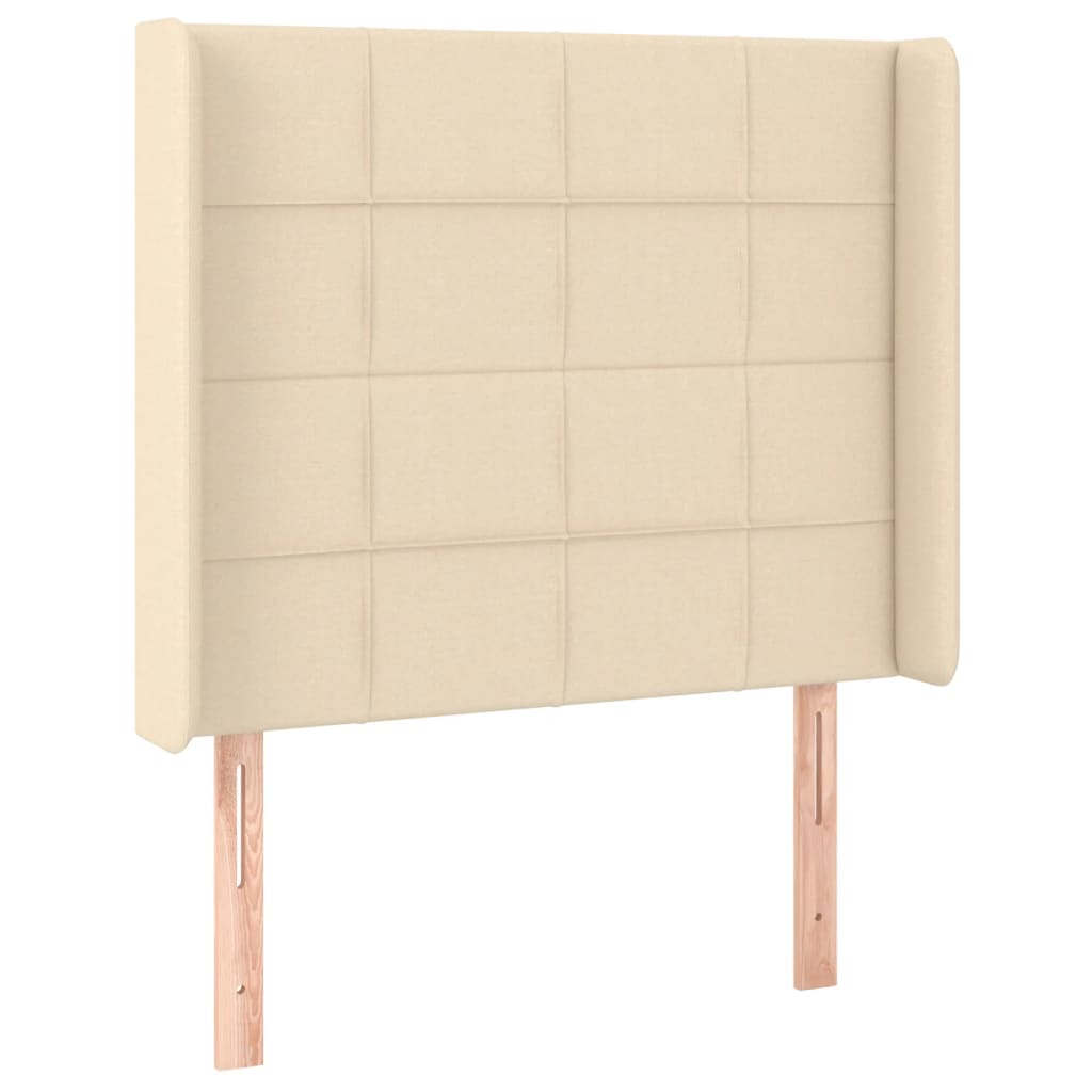 Uzglavlje s ušima krem 103x16x118/128 cm od tkanine