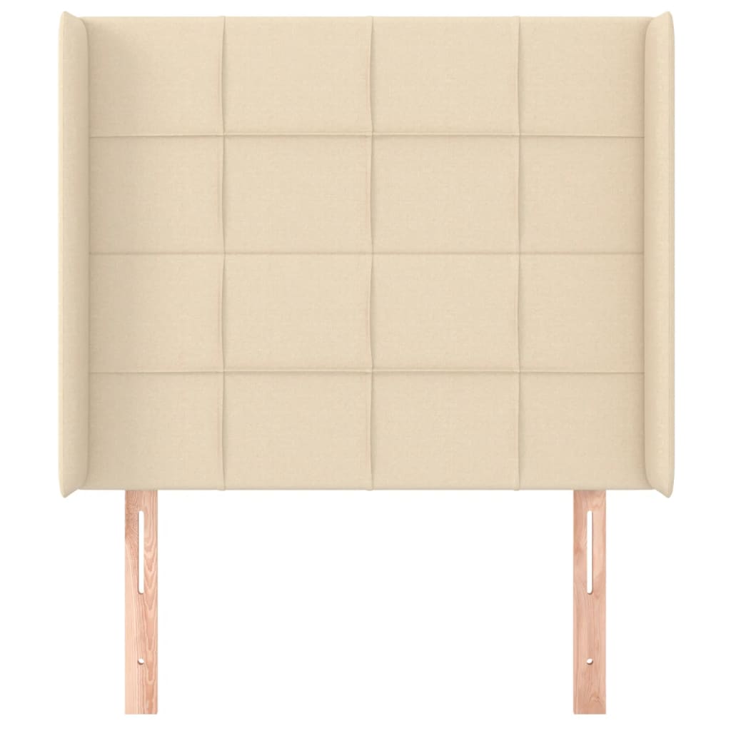 Uzglavlje s ušima krem 103x16x118/128 cm od tkanine